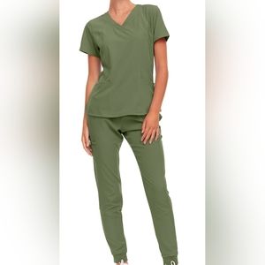 Olive Green Women's Scrub Set